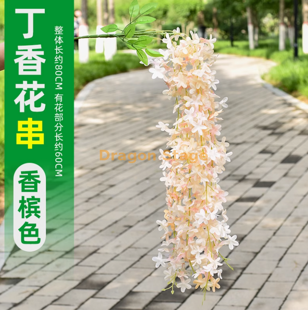 محاكاة Wisteria tofu بودنغ سلسلة البنفسج زهرة سقف زهرة راتان كاكي لون جديد 4 فرع زهرة الشمبانيا 1 فرع