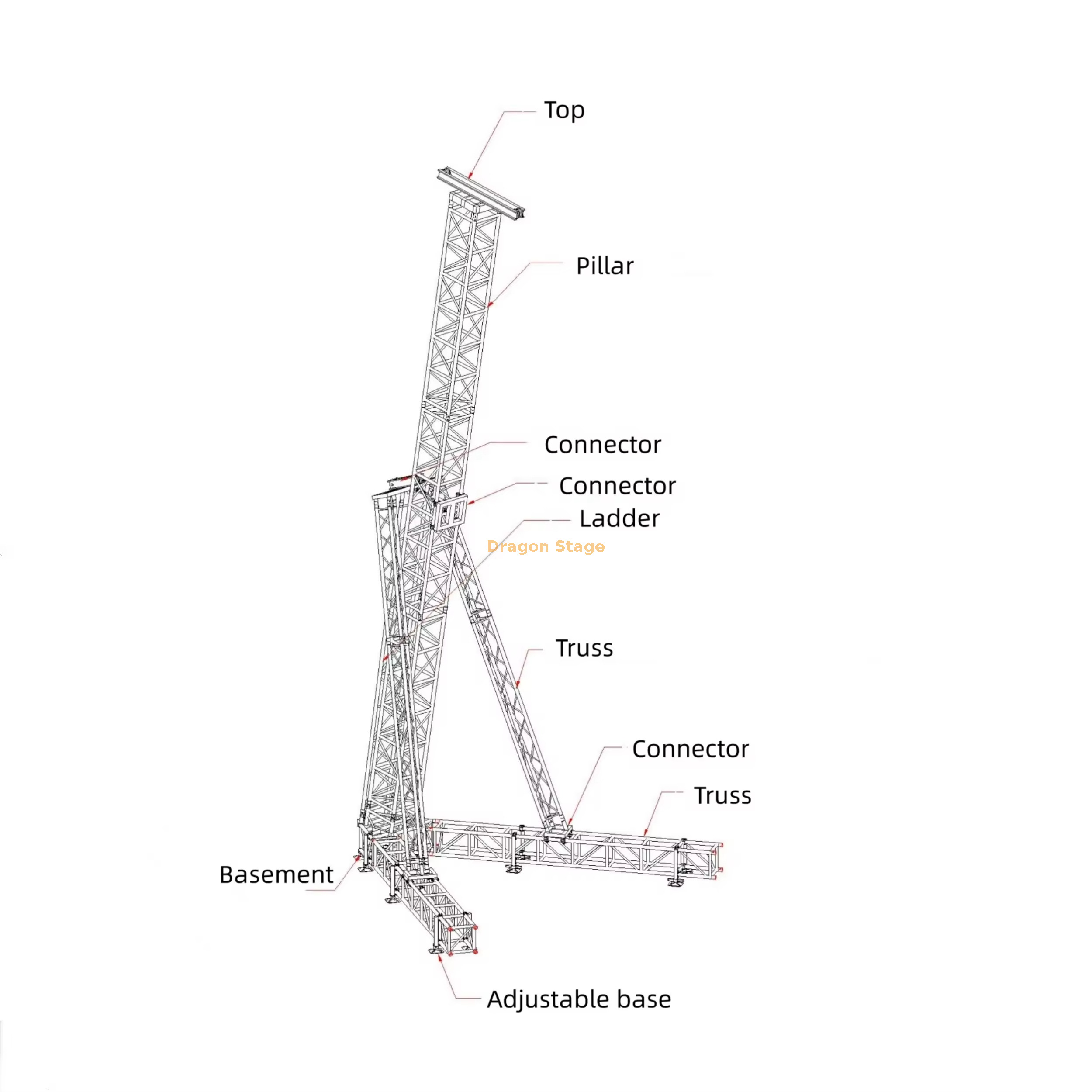 برج سماعات صفيف الألومنيوم 