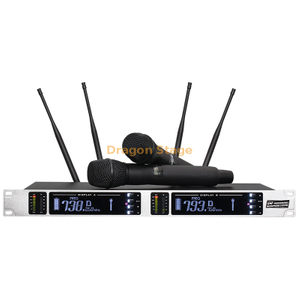 ميكروفون لاسلكي احترافي تنوع حقيقي في الهواء الطلق أداء مسرحي لحفلات الزفاف KTV واحد اسحب اثنين من ميكروفون Lavalier على شكل حرف U