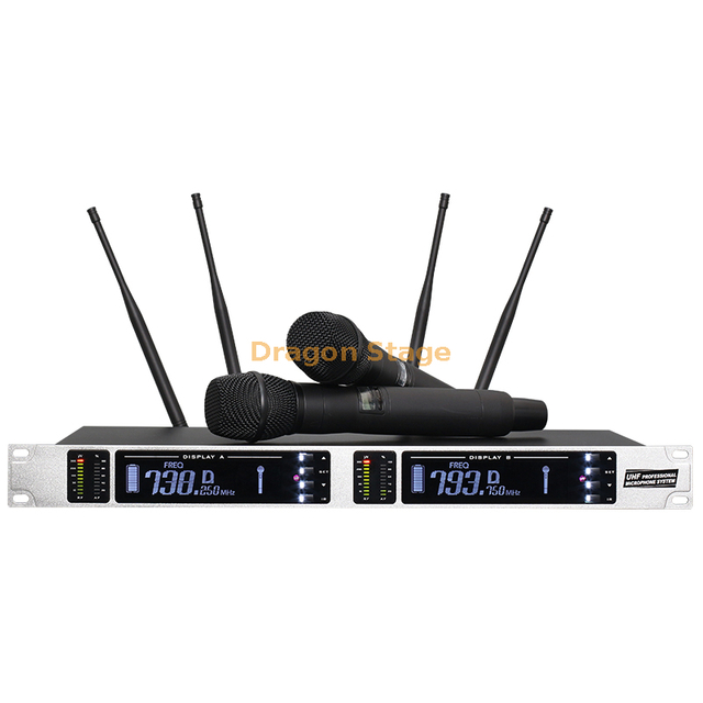 ميكروفون لاسلكي احترافي تنوع حقيقي في الهواء الطلق أداء مسرحي لحفلات الزفاف KTV واحد اسحب اثنين من ميكروفون Lavalier على شكل حرف U