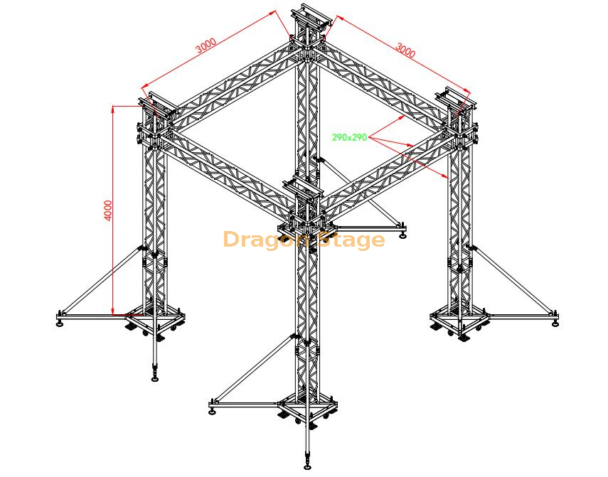 تروس نظام عرض أضواء الحدث تروس 3x3x4m