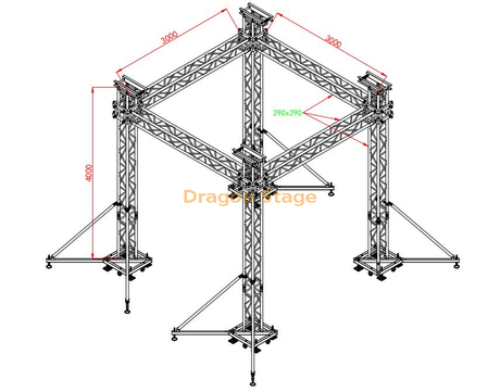 تروس نظام عرض أضواء الحدث تروس 3x3x4m