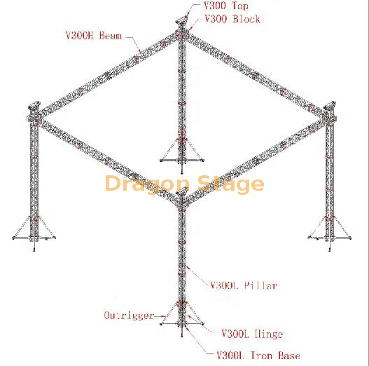 إطار تروس لإضاءة الأحداث الخارجية الأفريقية 10x8x6m