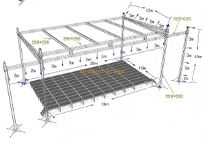 نظام الجمل المرحلة المسطح المخصص 20x12x10m