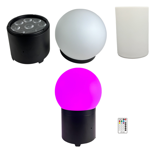 IP65 بطارية تعمل بالطاقة اللاسلكية DMX LED Uplight | 9 × 12 واط RGBWA + مصباح غسيل بالأشعة فوق البنفسجية