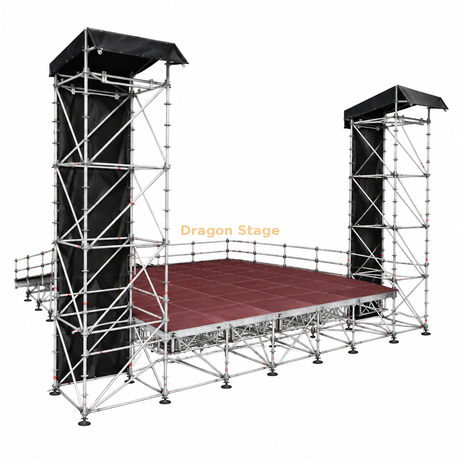 نظام Ringlock Stage المتكامل مع أبراج مصفوفة من خطين ومسرح 10 × 10 متر ومنحدر تحميل خلفي
