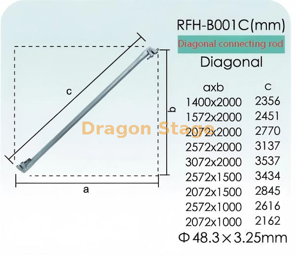 Ringlock السقالات هدفين قطري لشبكة Layher Truss 