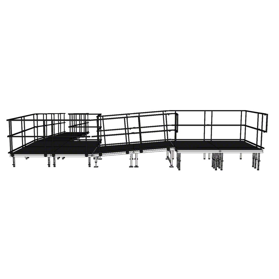 DragonStage 7.40x8.26m حقيبة الطيران خلف الكواليس المصنوعة من الألومنيوم على شكل حرف L ومعدات الحفلات الموسيقية Loading Ramp.jpg