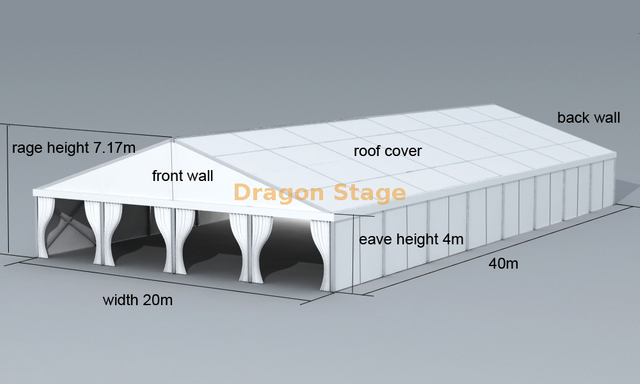 مقاوم للماء 20 متر من الحدث الحدث في الهواء الطلق حفل زفاف سرادق خيمة 40m