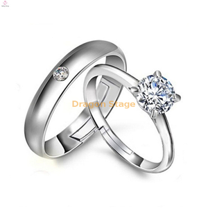 جديد أزياء الزفاف عاشق الفضة زوجين المشاركة الماس خاتم الزواج