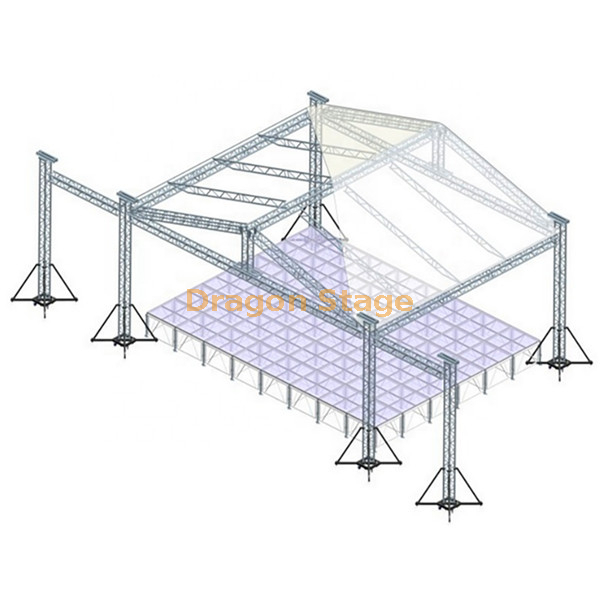 حدث مخصص للحفلات الموسيقية في الهواء الطلق نظام الجمالون الخفيف المحمول 12x10x9m 