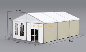 خيمة حفلات بمظلة مرآب خارجية مع جدران جانبية قابلة للإزالة مقاس 12 × 9 × 3 م