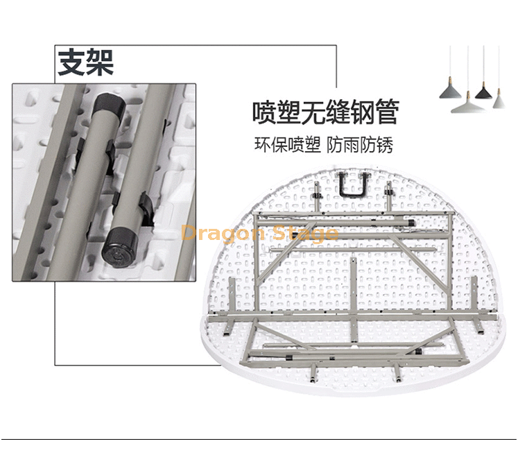 طاولة حدث مستديرة بلاستيكية قابلة للطي محمولة 