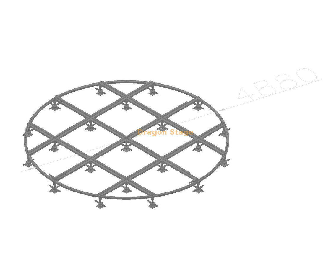 منصة مسرح مستديرة محمولة بطول 4.88 م | مسرح متنقل من سبائك الألومنيوم سريع التجميع (ارتفاع قابل للتعديل)