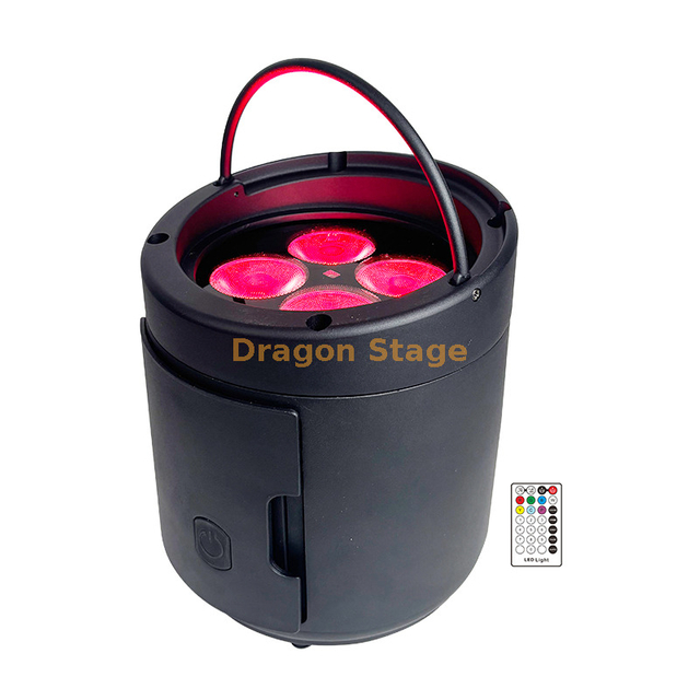 IP65 بطارية تعمل بالطاقة اللاسلكية DMX LED Uplight | 4 × 20 واط RGBWA + ضوء المرحلة فوق البنفسجية