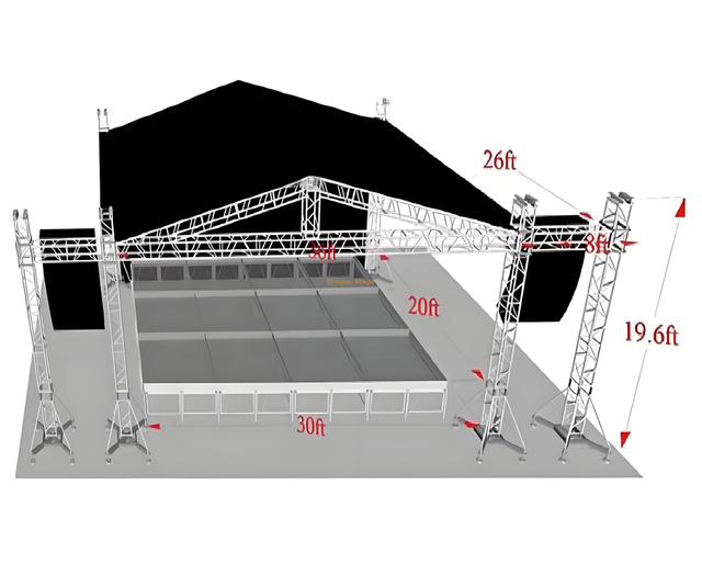 نظام سقف الجمالون في الهواء الطلق 11x8x6m