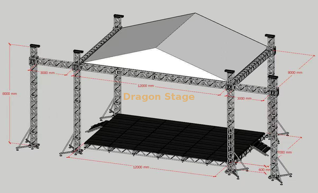 Mobile Live Music Stage لمعرض المتحف 12x8x8m
