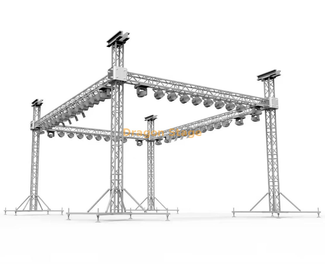 كشك معرض تروس من الألومنيوم لنظام إضاءة DJ المحمول المحمول 6x6x5m