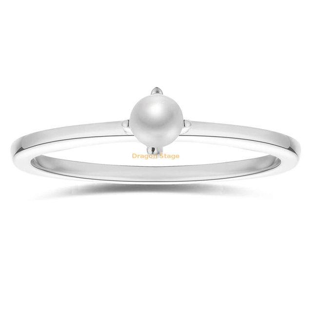 الحد الأدنى من التراص خواتم مجوهرات خاتم مخصص مطلية بالذهب صغير لؤلؤ المياه العذبة