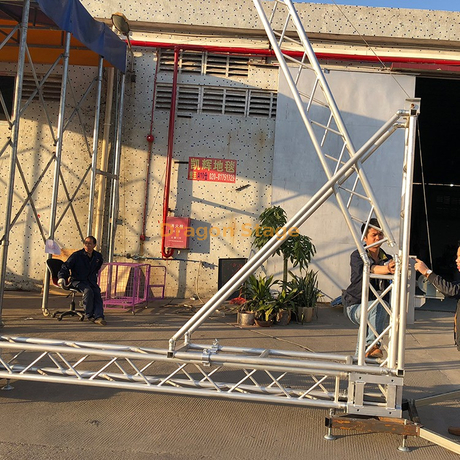 رافعة برجية من الألومنيوم محمولة لعمود تروس الإنارة من الألومنيوم