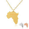 الفولاذ المقاوم للصدأ مخصص خريطة الأفريقية قلادة شخصية المتحذلق مجوهرات الذهب الساخن