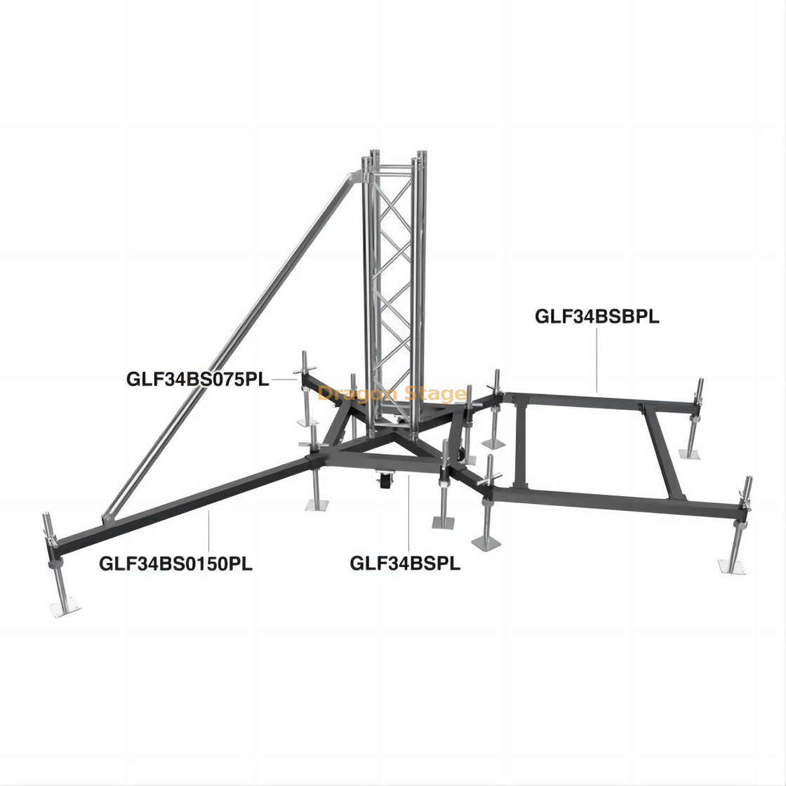 F34 290mm Truss Ground Support PL BS وحدة القاعدة الفولاذية