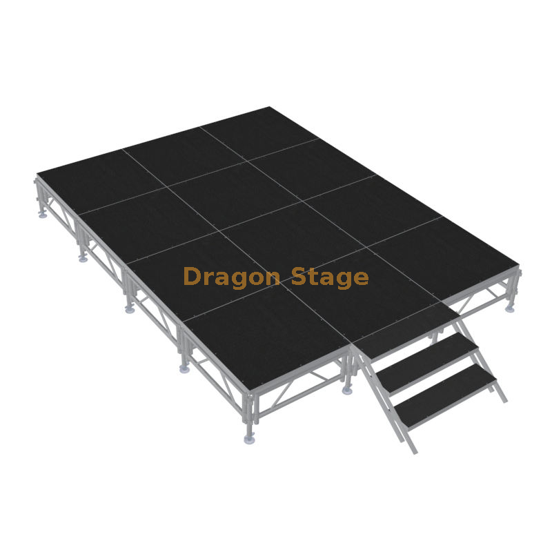 4x4ft stage deck aluminium outdoor outdoor fodium مع 2 سلالم 4.88x3.66m