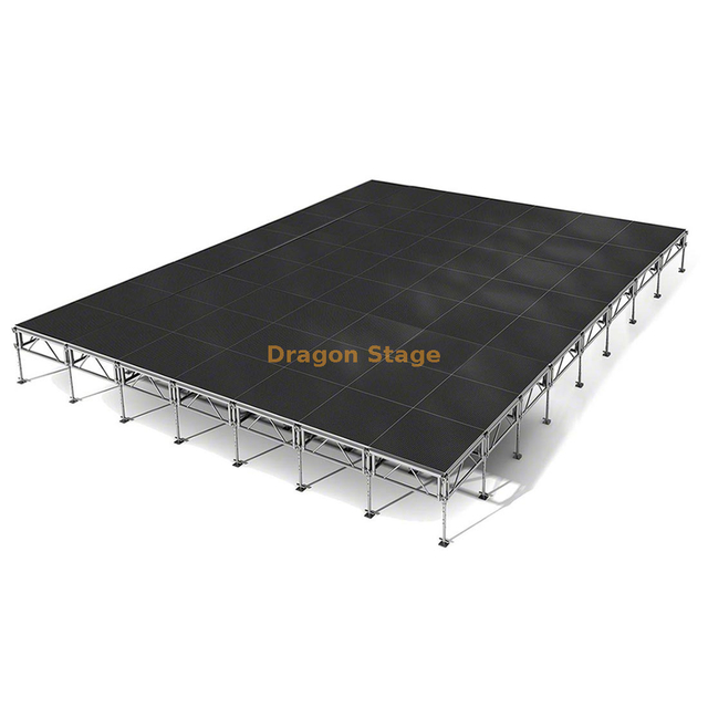 منصة مسرح محمولة لحفلات الزفاف في الهواء الطلق مقاس 9.76 × 8.54 م