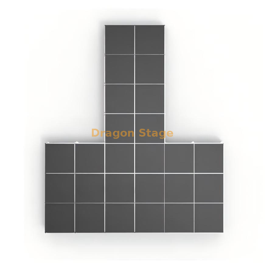 طقم مسرح محمول على شكل حرف T مقاس 7.32 م &times; 3.66 م