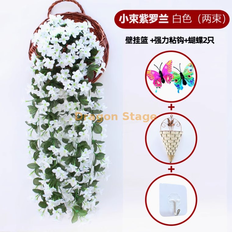 米白色 2 小紫罗兰送篮钩