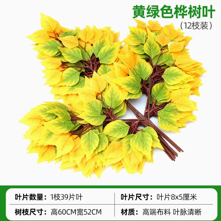 荧光绿 黄绿色桦树叶