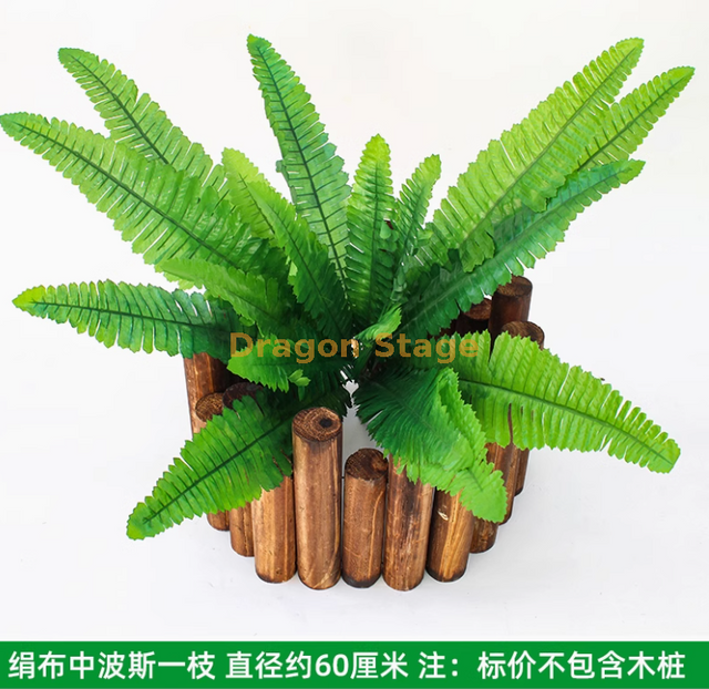 لحاء محاكاة ، نباتات خضراء ، أزهار ، كروم ، أوراق ، ملفوفة في أنابيب المياه ، مزينة بقطعة قماش حريرية خضراء فاتحة ، فارسي كبير (فرع واحد)