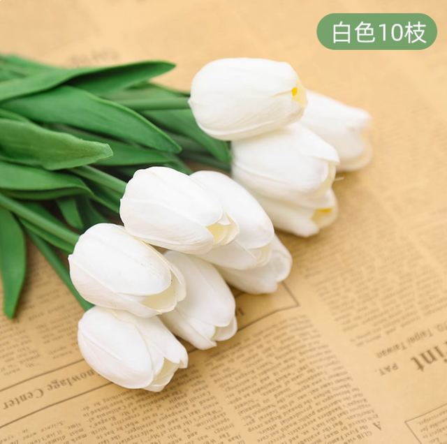 إينز إينس محاكاة الرياح باقة زهرة زهرة زخرفة طاولة غرفة المعيشة زخرفة مزيفة الزهور الجافة الحليب الزنبق الأبيض (50 فرع)