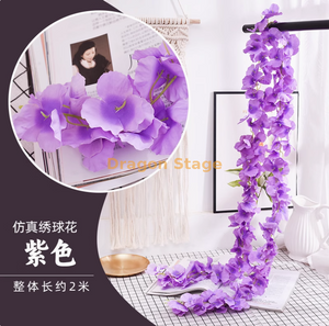 سقف زهرة Wisteria المحاكاة ، شريط Wisteria المزيف ، زخرفة الزفاف الداخلية ، سلسلة زهرة بلاستيكية ، إمبراطور زهرة Wisteria [Ultra Dense] Purple (6 قطع)