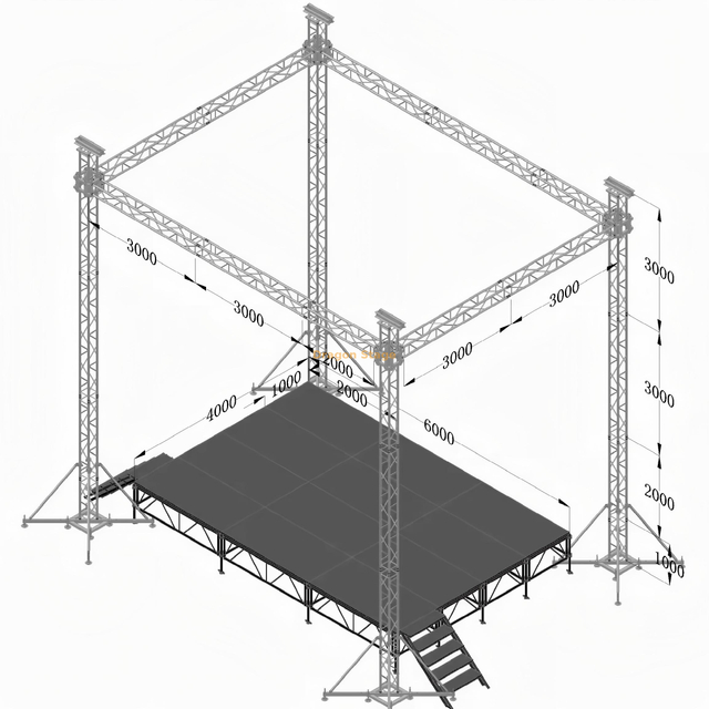 نظام تروس الزفاف والحدث الاحترافي من الألومنيوم مقاس 8x6x9m