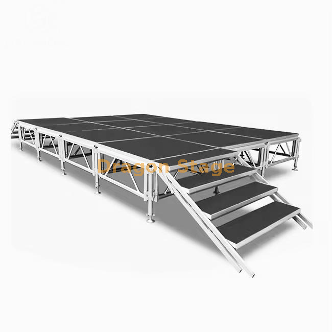4x4ft stage deck aluminium outdoor outdoor fodium مع 2 سلالم 4.88x3.66m