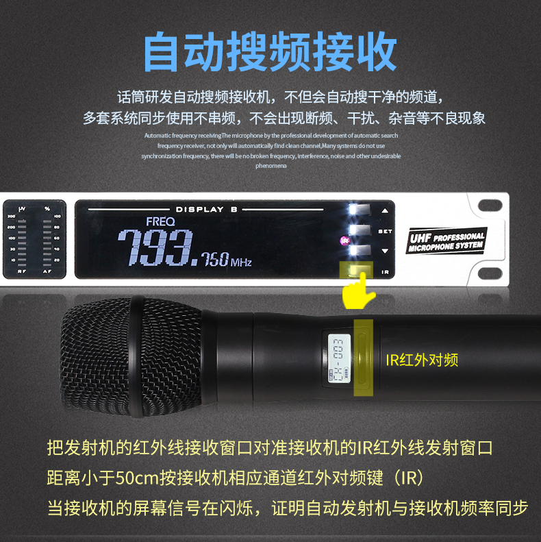 تفاصيل المهنية الحقيقية التنوع ميكروفون لاسلكي في الهواء الطلق أداء المرحلة الزفاف KTV واحد السحب اثنين من ميكروفون Lavalier u الجزء (7)