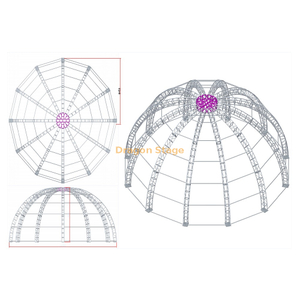 قبة الألومنيوم تصميم سقف نظام هيكل الجمالون لمعدات المرحلة الإضاءة الحفل