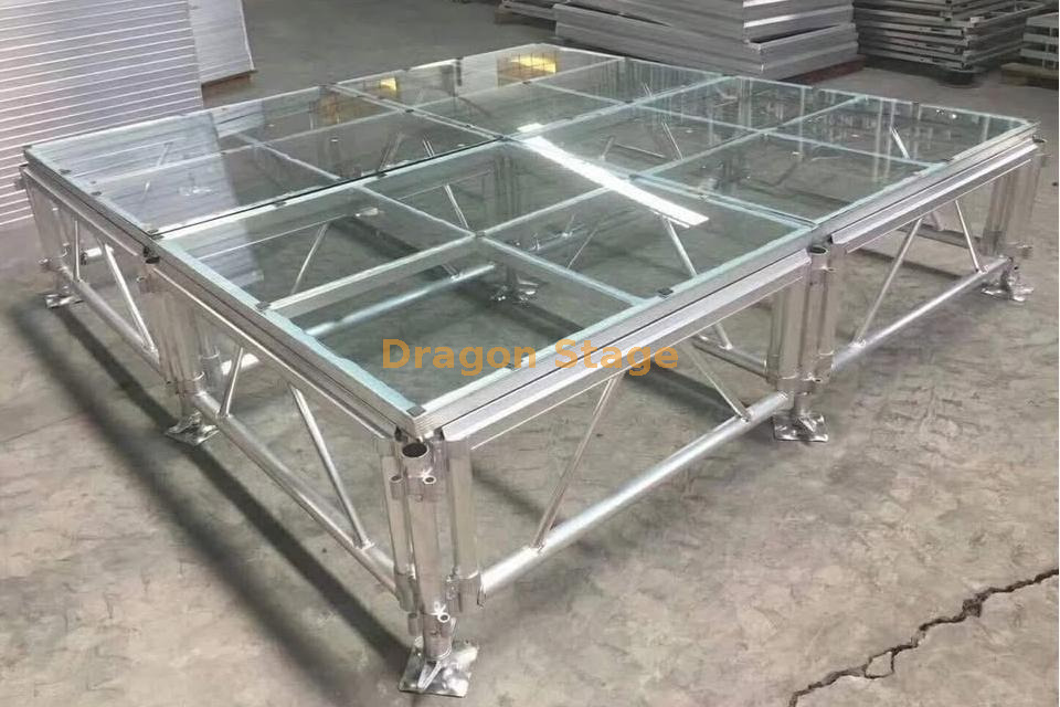 منصة زفاف الأكريليك الألومنيوم 2.44x2.44m