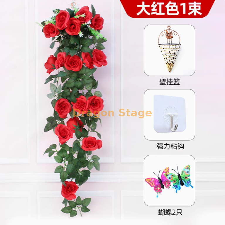 栗色 红 1 玫瑰送篮粘钩