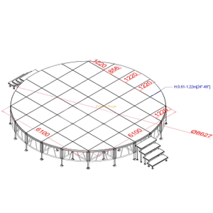 قطر خفيف الوزن 8.627m مرحلة محمولة جولة