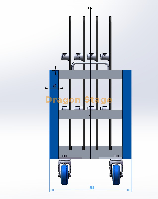 عربة نقل لوحة قاعدة الجمالون لقواعد 4 &times; 600 مم (2) 