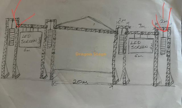 20x12x11m LED في الهواء الطلق ومرحلة الجمالون سقف الصوت