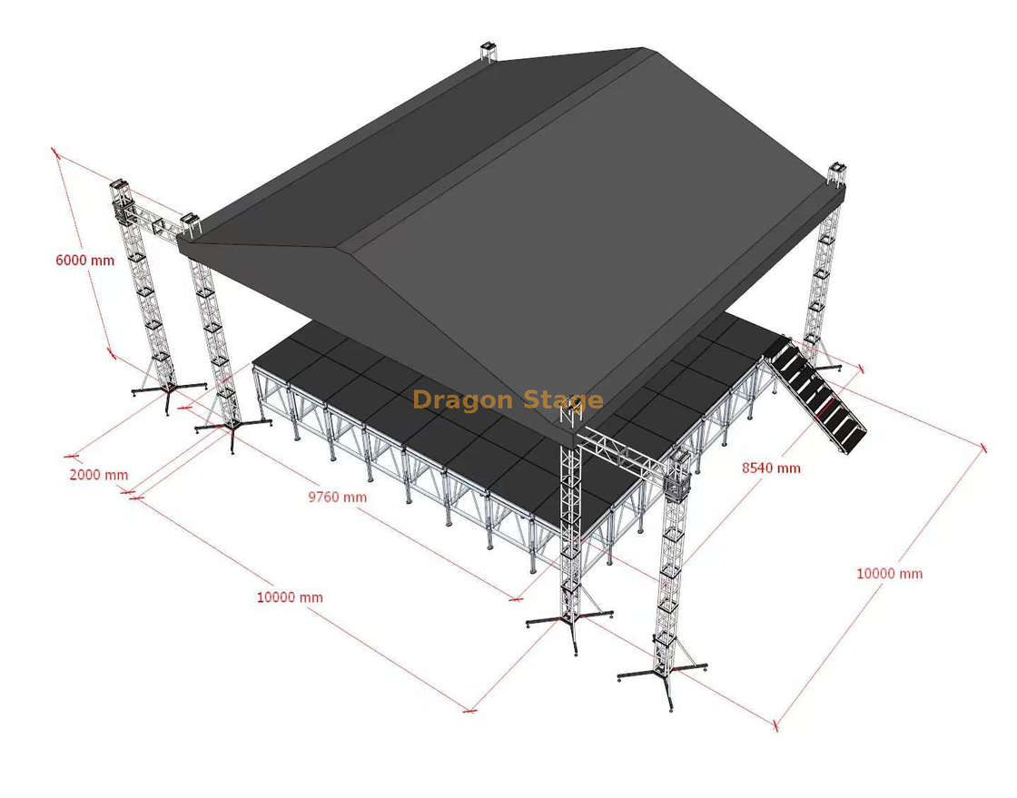 مرحلة الحفل الموسيقي في الهواء الطلق تروس 10x10x6m