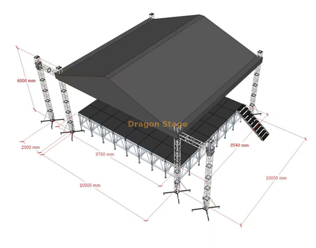 مرحلة الحفل الموسيقي في الهواء الطلق تروس 10x10x6m