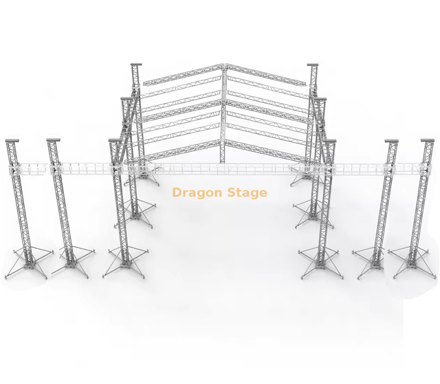 مرحلة سقف خارجية 12x12x9m مع شاشة LED 5m وتروس صفيف الخط 1.5m