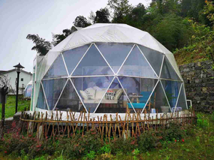 الأكثر مبيعًا مقاومة الرياح Pc Polycarbonate Planetarium Dome / Tent Modular Dome Tent Home For Resorts / Camping