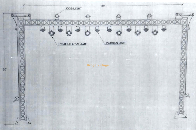 Gentry Event DJ ضوء المرحلة المشابك نظام Truss 30x20ft