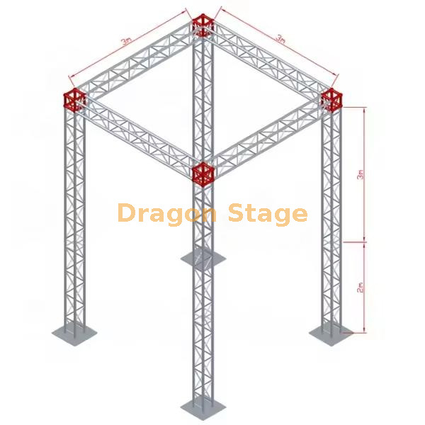 200x200mm Mini Truss Exhibition Booth Truss 3x3x5M
