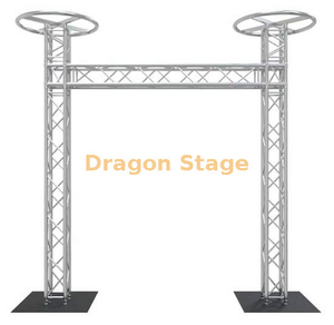 نظام تروس DJ Booth Goalpost Truss بطول 2.5 م وارتفاع 2 م مع قمة دائرية (تروس حنفية من الألومنيوم)